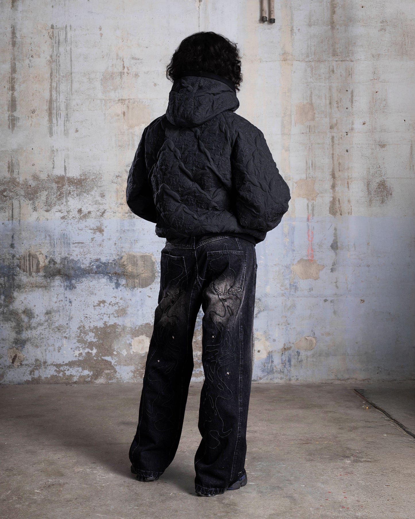 "ABYSSAL" DENIM PANTS - BLACK