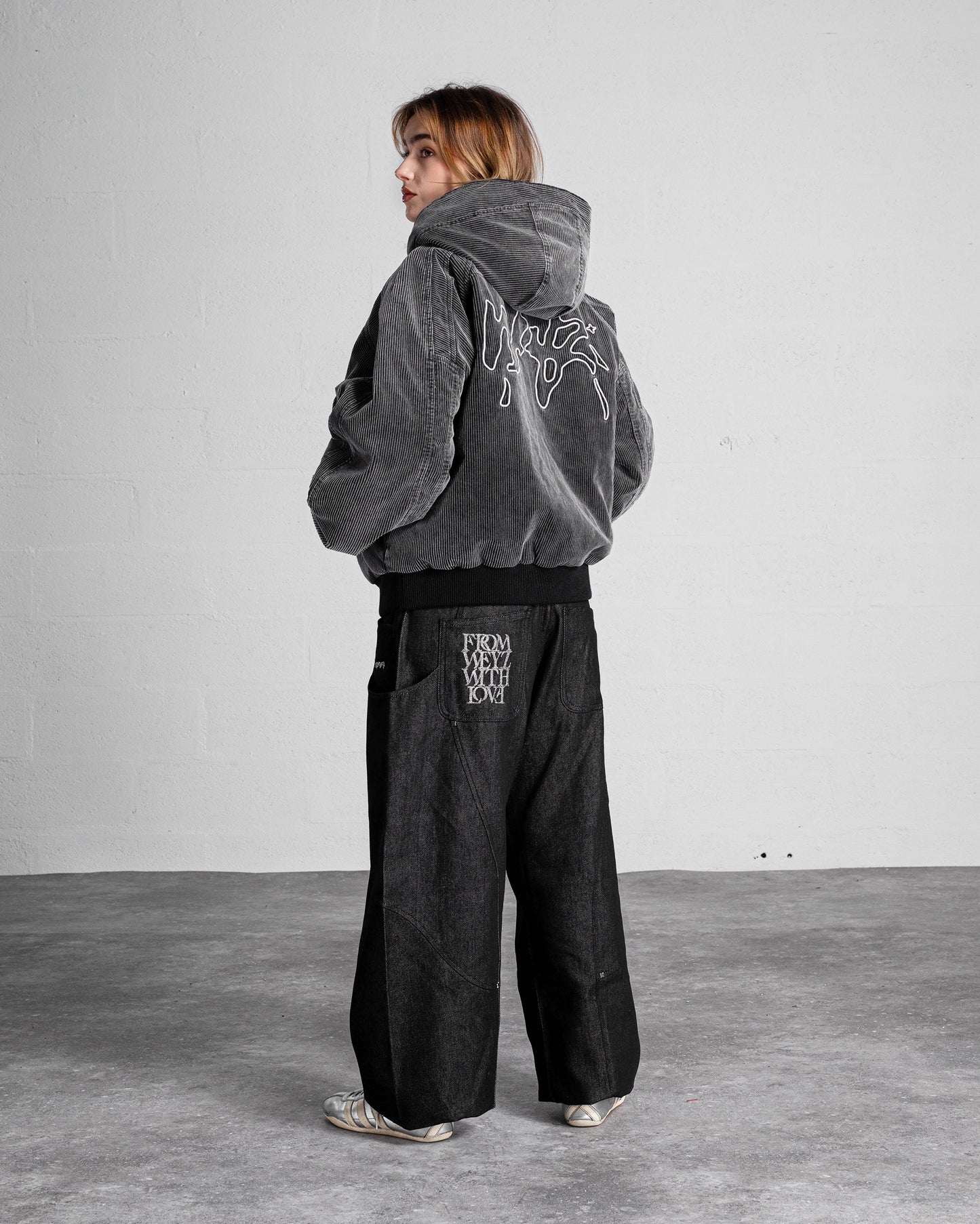 VESTE "FADED" CORDUROY DÉLAVÉ - NOIR