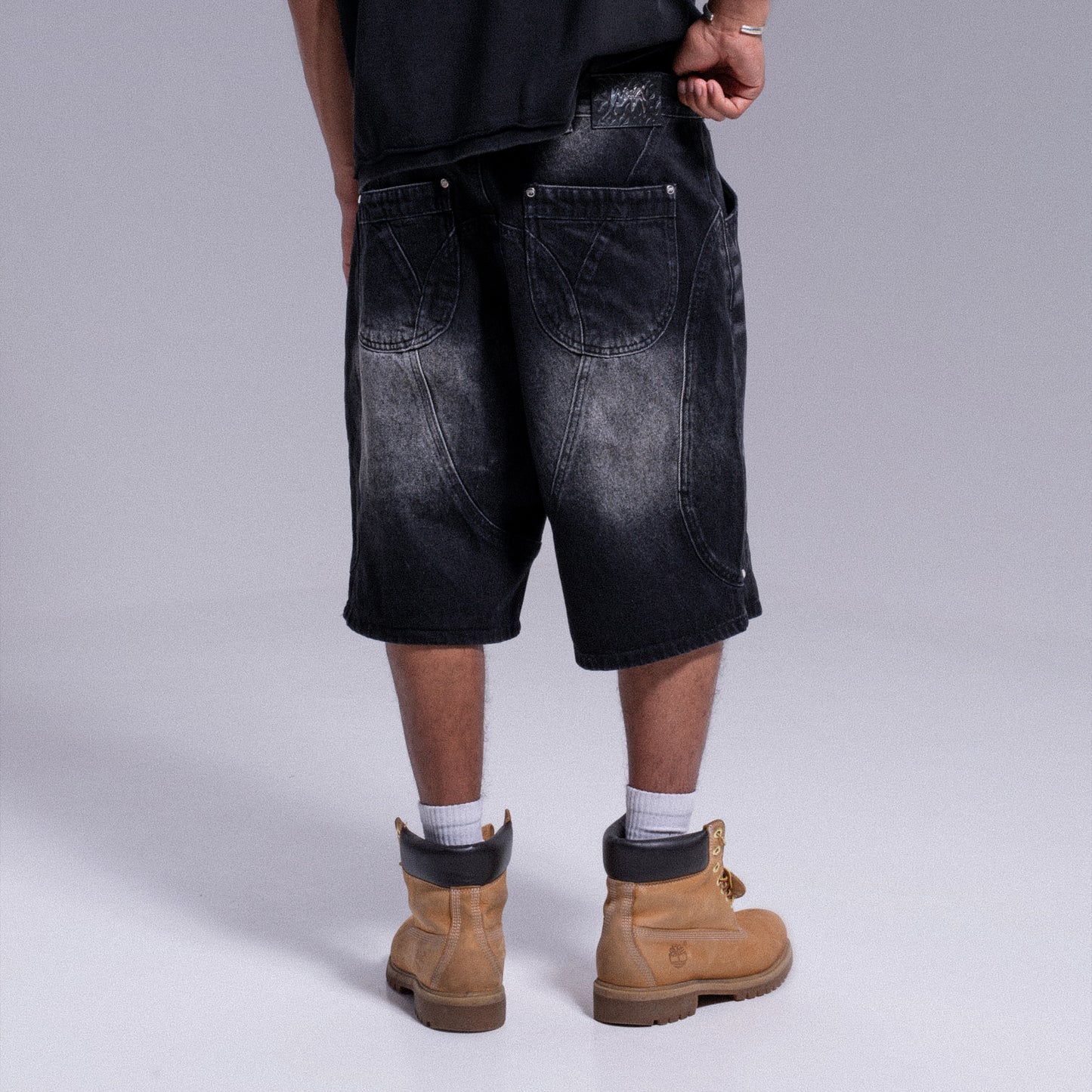 "ARCH" DENIM SHORT WEYZ - WASHED BLACK