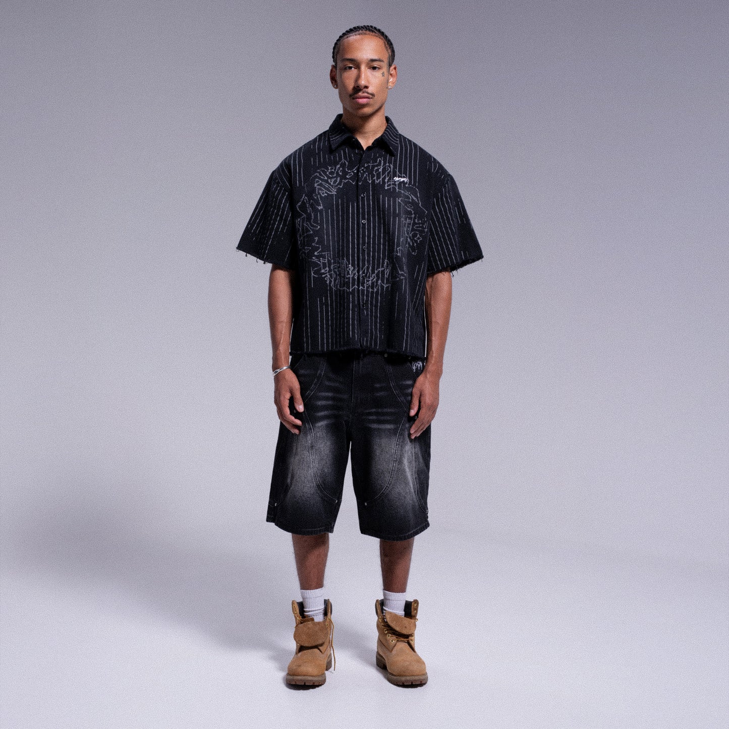 SHIRT "STRIPED" - BLACK