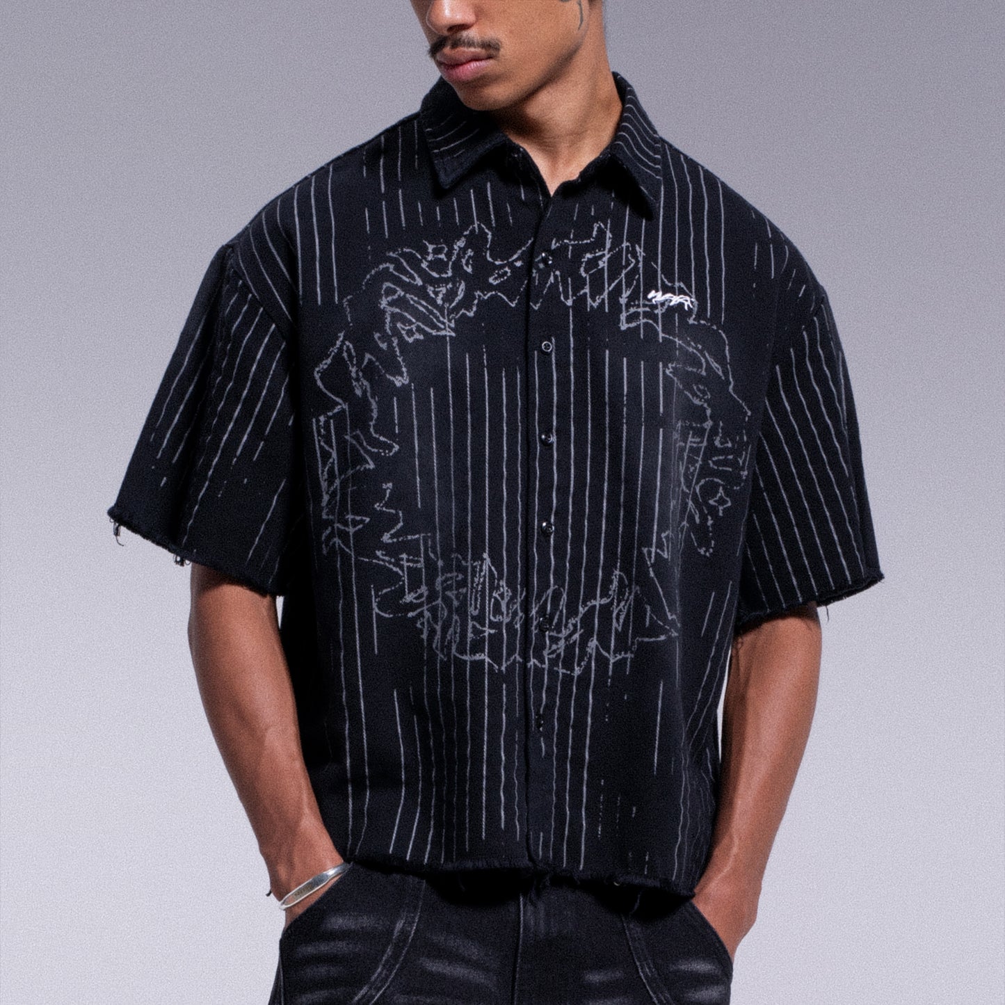 SHIRT "STRIPED" - BLACK