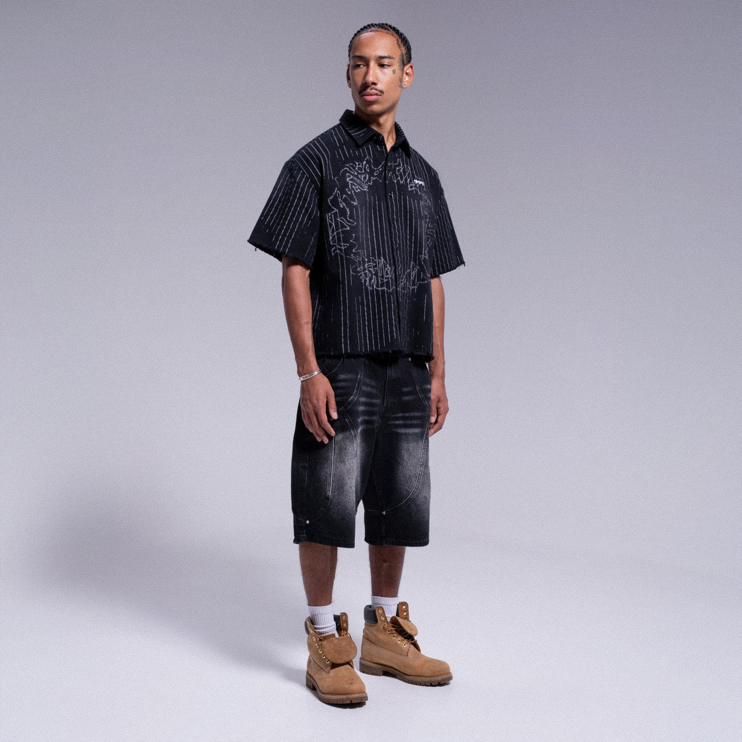 SHIRT "STRIPED" - BLACK