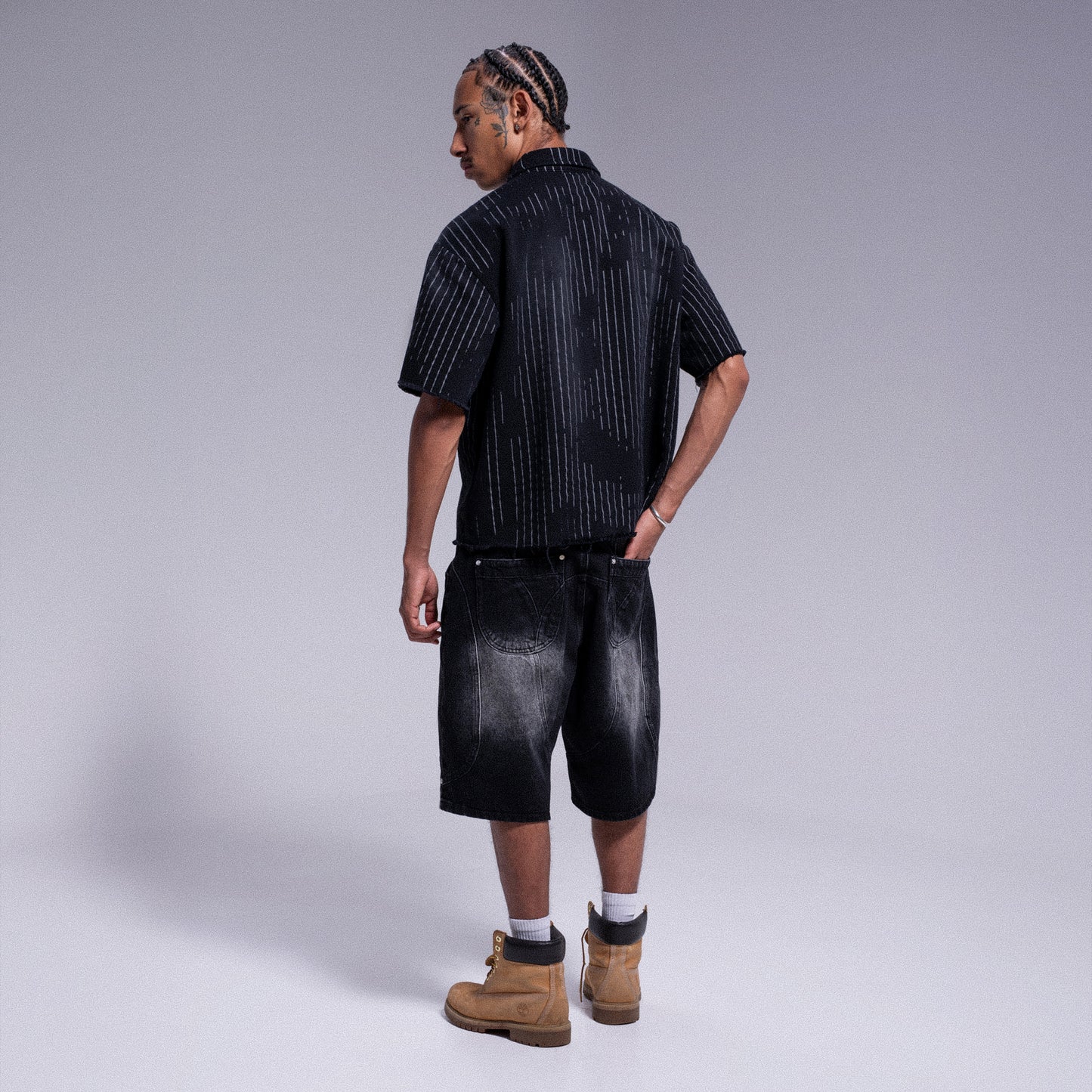 SHIRT "STRIPED" - BLACK
