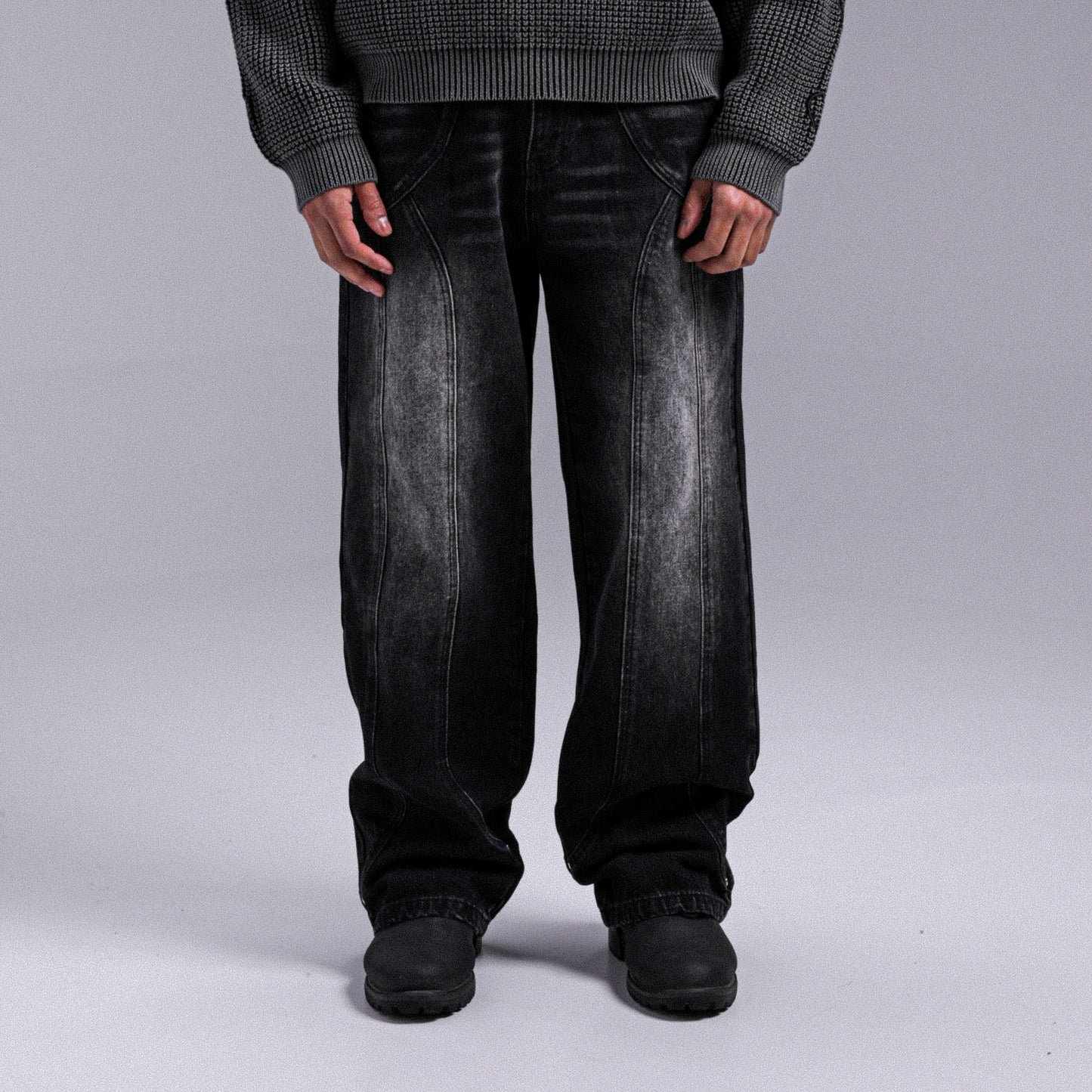 "ARCH" DENIM PANTS WEYZ - Washed Black