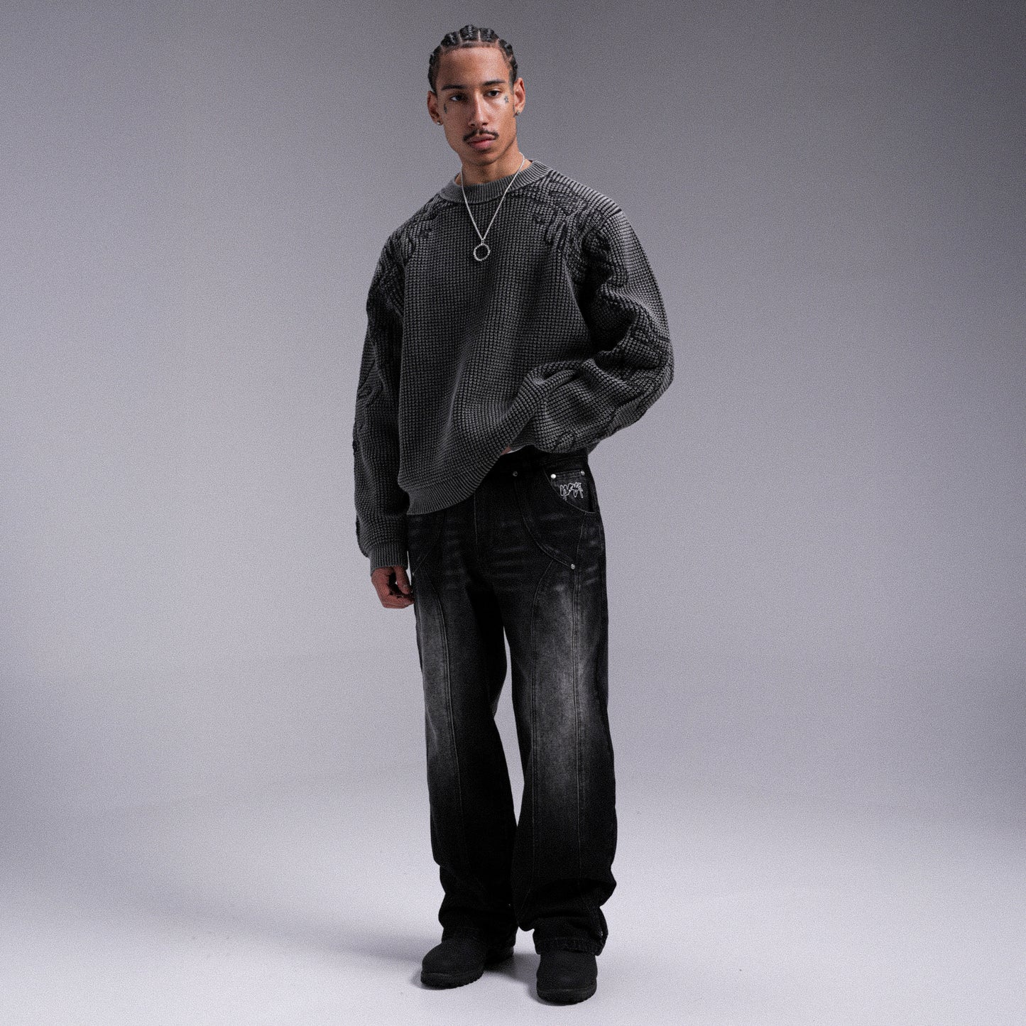 "ARCH" DENIM PANTS WEYZ - Washed Black