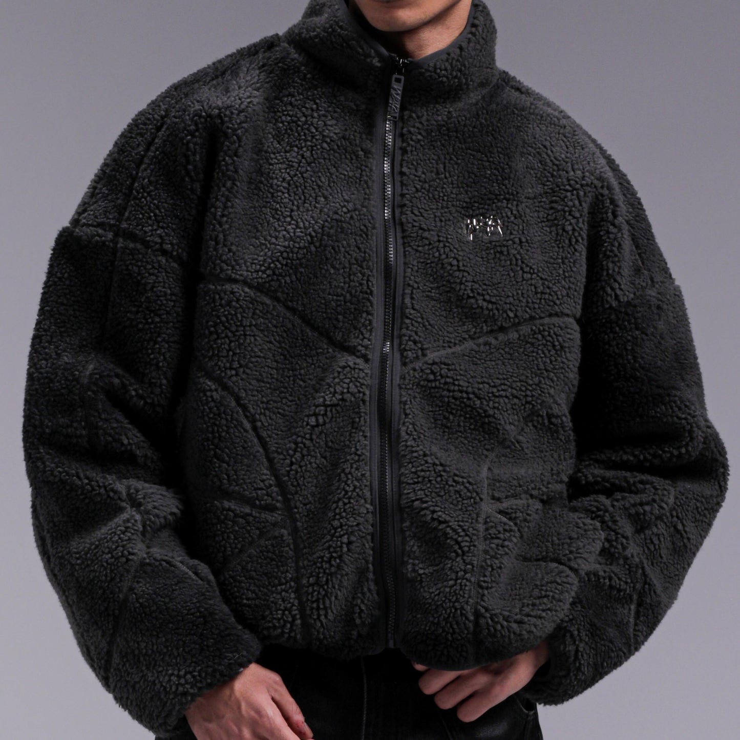 "MOON" Sherpa Jacket - Fade Black