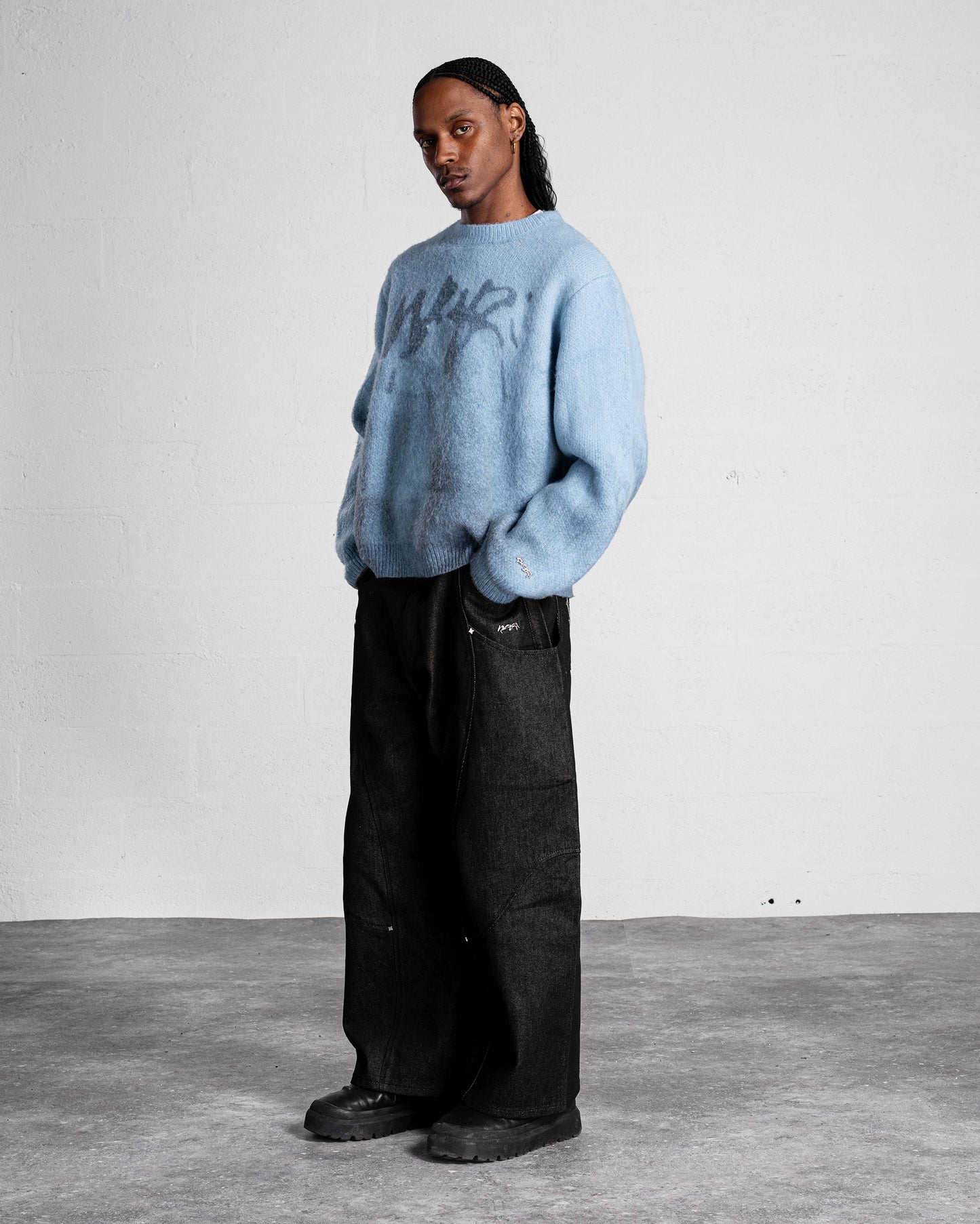 Faded "PUFFY" Knit - Blue