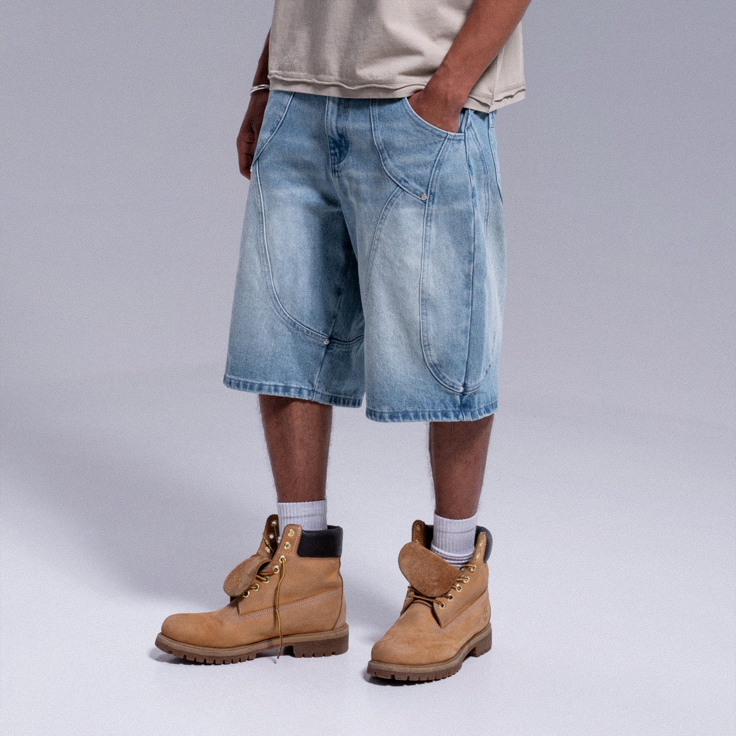 "ARCH" DENIM SHORT WEYZ - WASHED BLUE