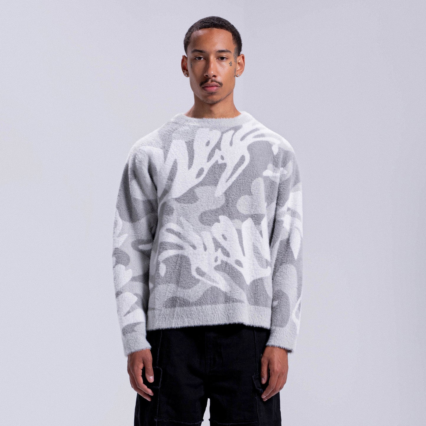 Fluffy Knitwear - Light grey
