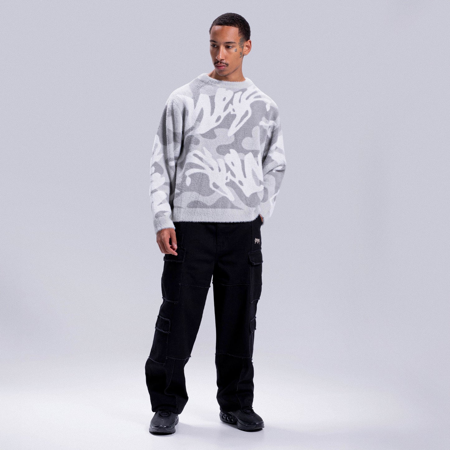 Fluffy Knitwear - Light grey