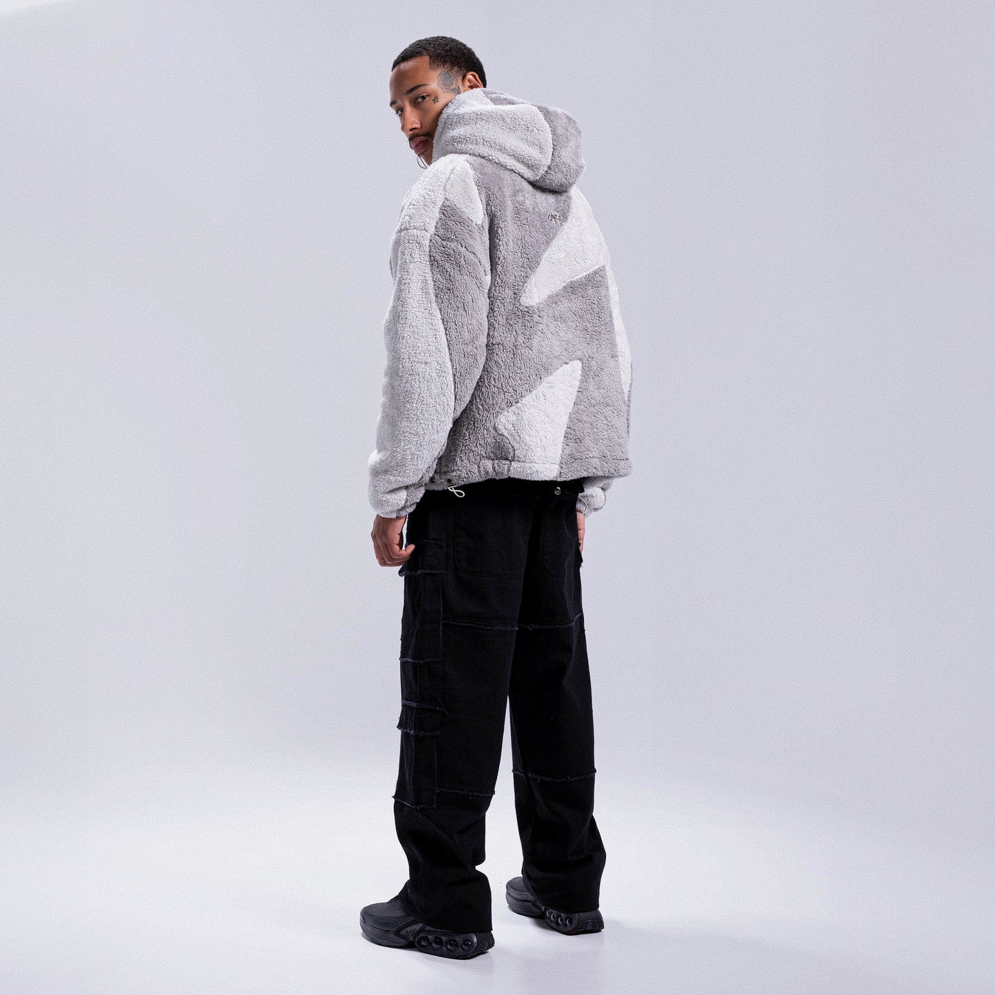 Fluffy Sherpa Jacket - Light Grey