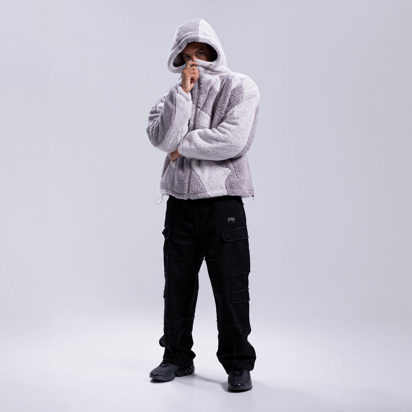 Fluffy Sherpa Jacket - Light Grey
