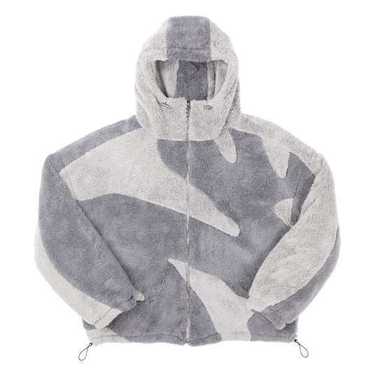 Fluffy Sherpa Jacket - Light Grey