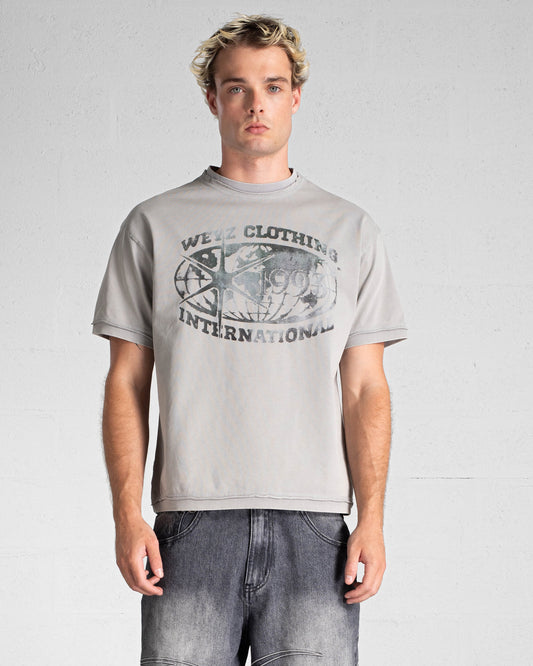 T-SHIRT "INTERNATIONAL" - NOIR VINTAGE