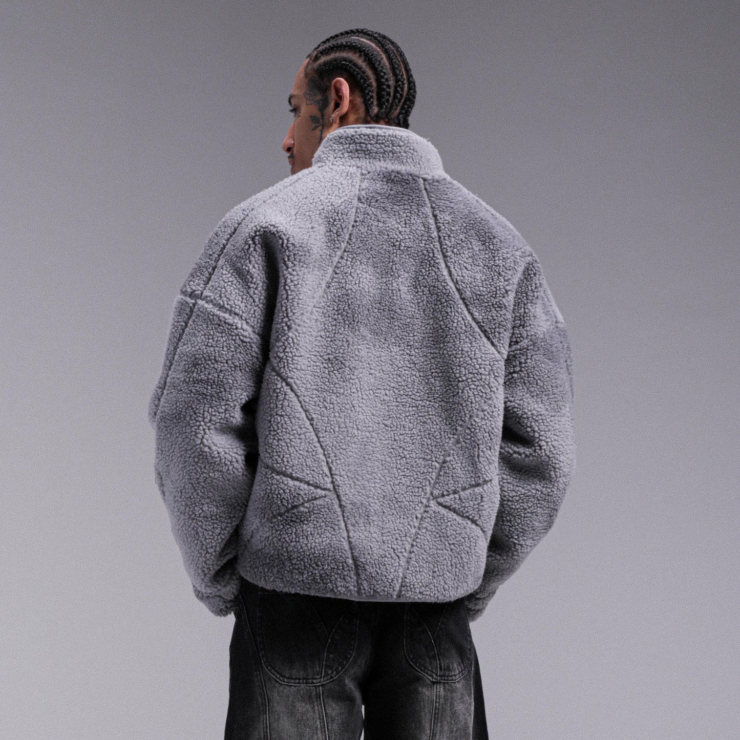 "MOON" Sherpa Jacket - Fade Grey