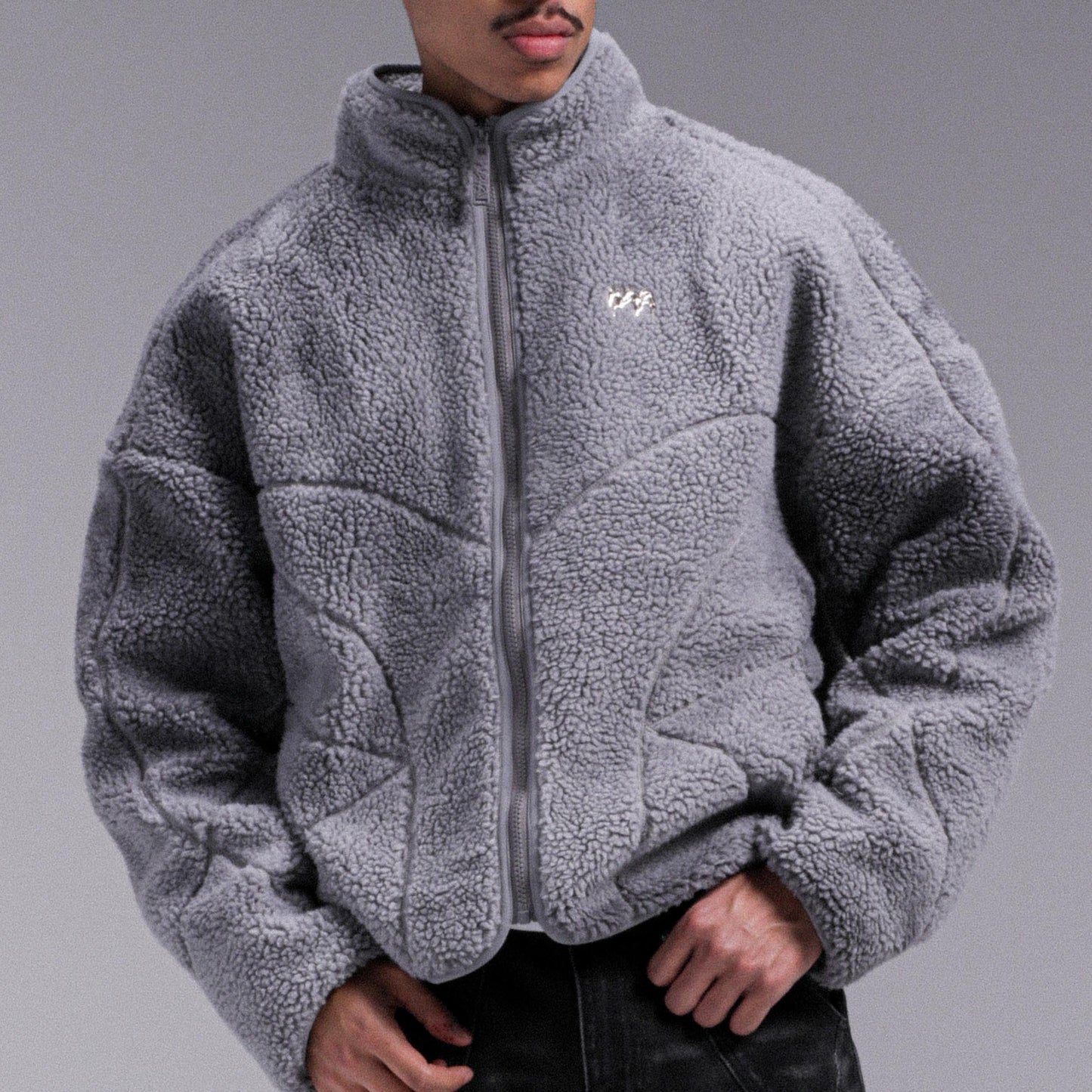 "MOON" Sherpa Jacket - Fade Grey
