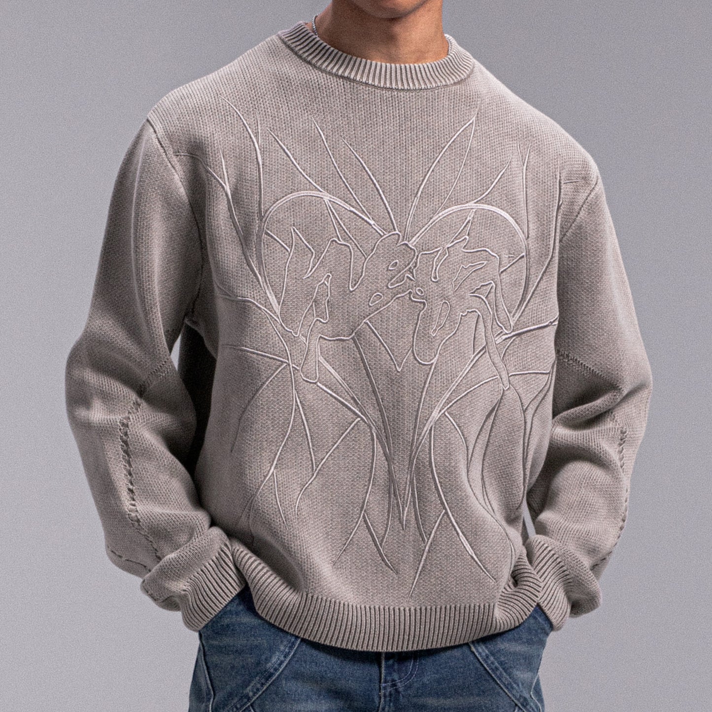 "HEART" KNIT - Beige