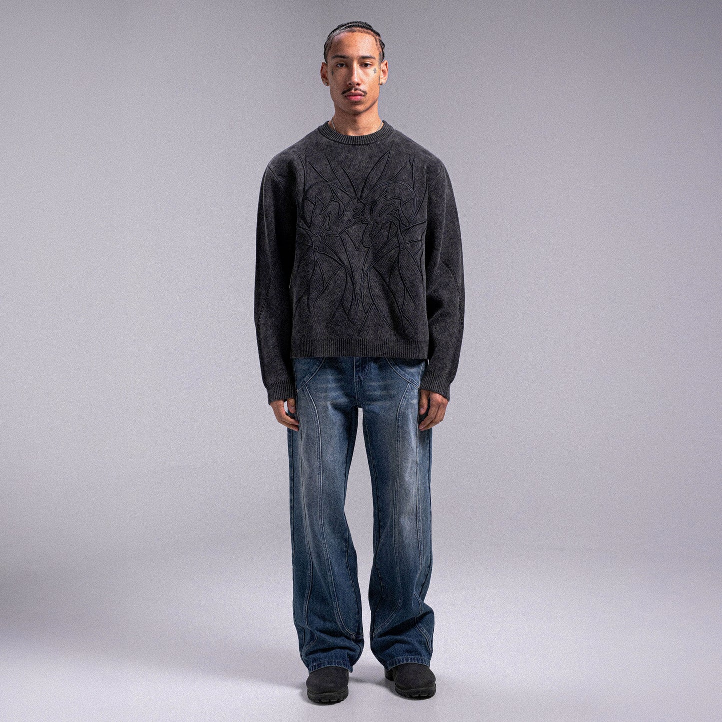 "HEART" KNIT - Black