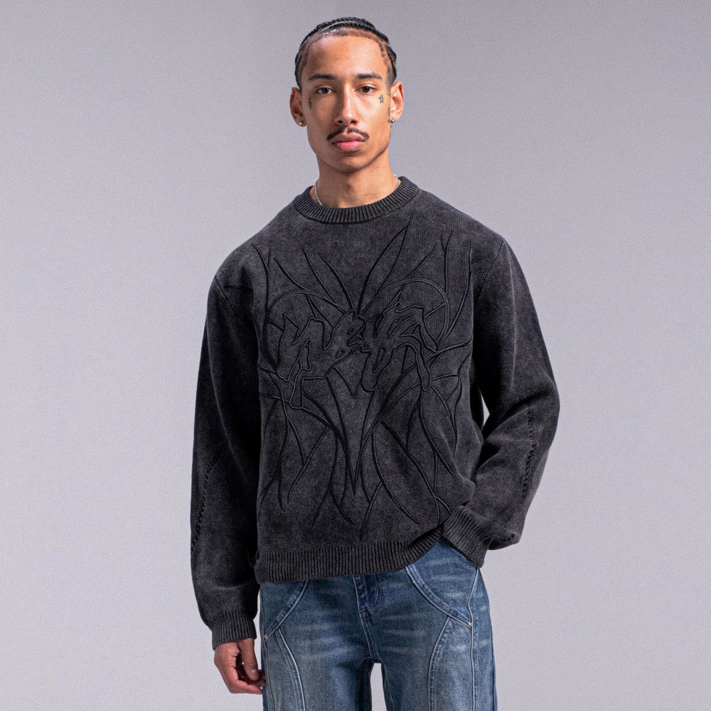 "HEART" KNIT - Black