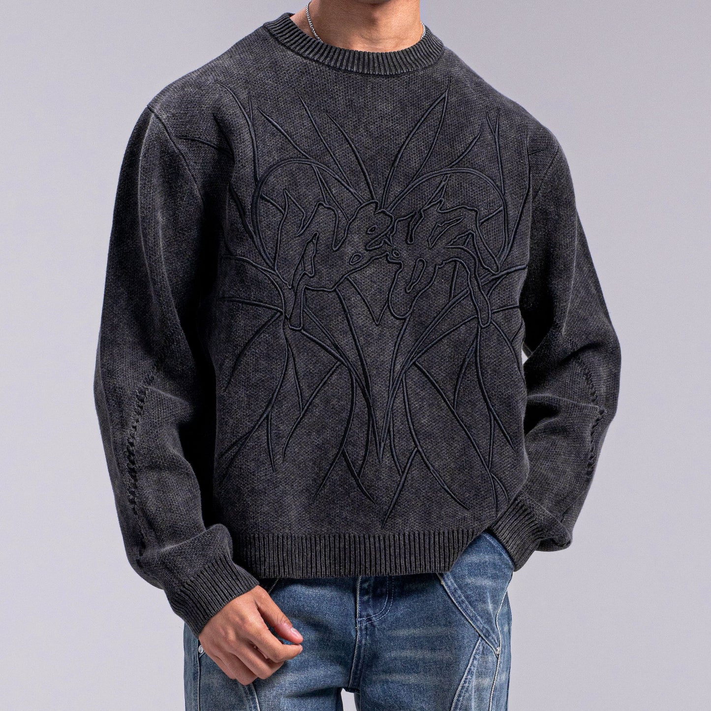 "HEART" KNIT - Black
