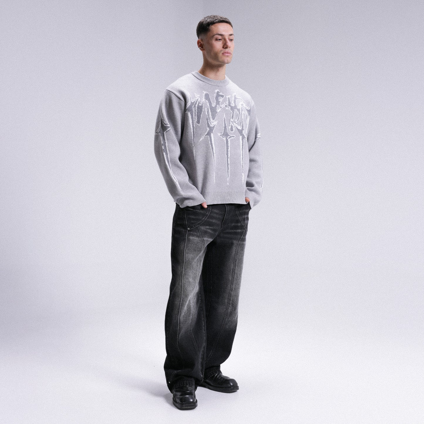 Knitwear "STARS" - Light Grey