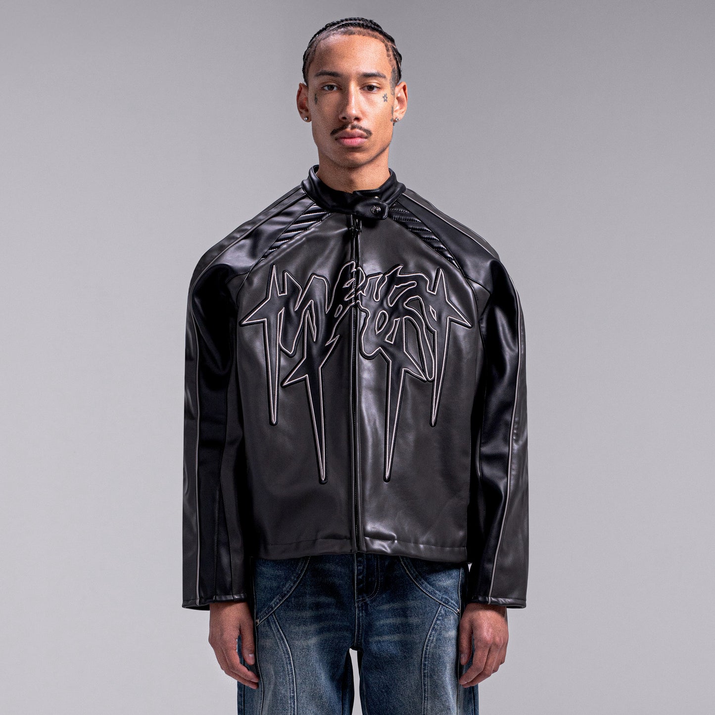 "OBSIDIAN" PU-LEATHER JACKET
