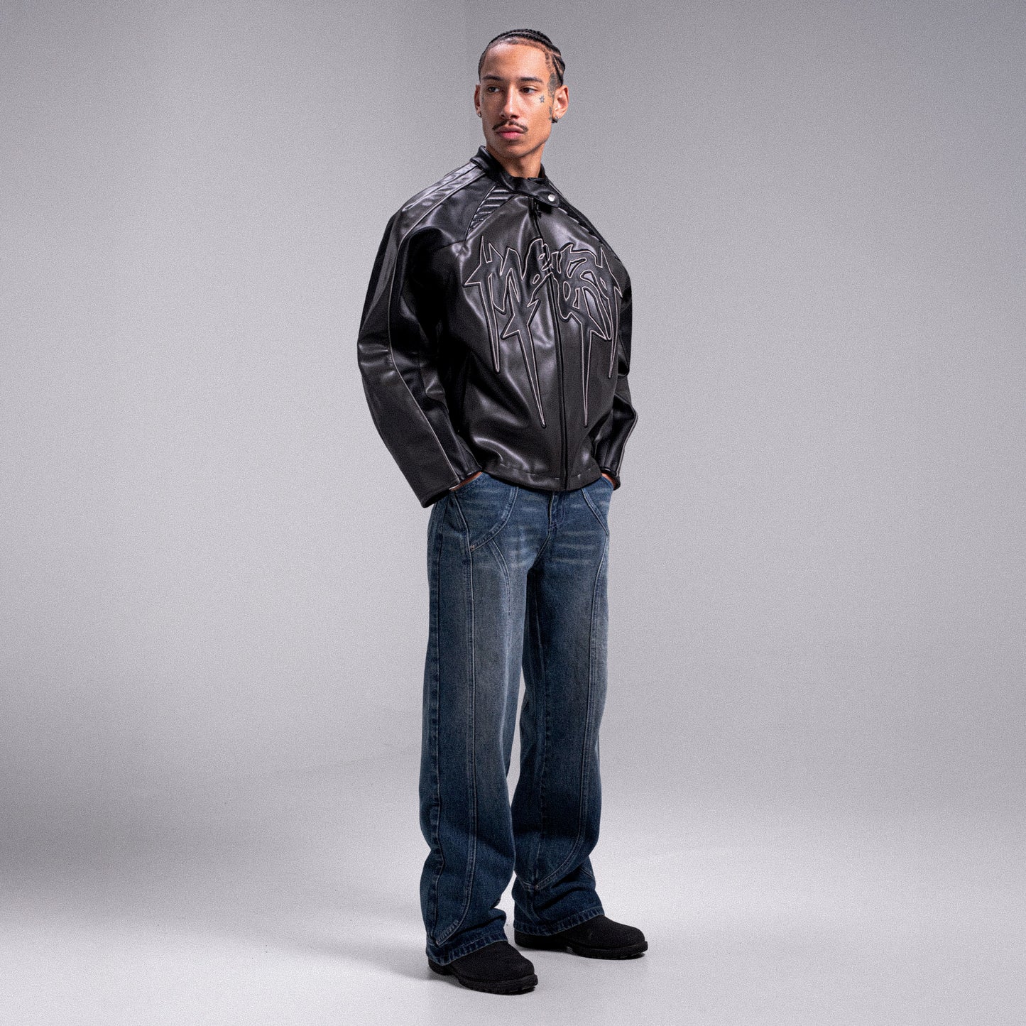 "OBSIDIAN" PU-LEATHER JACKET