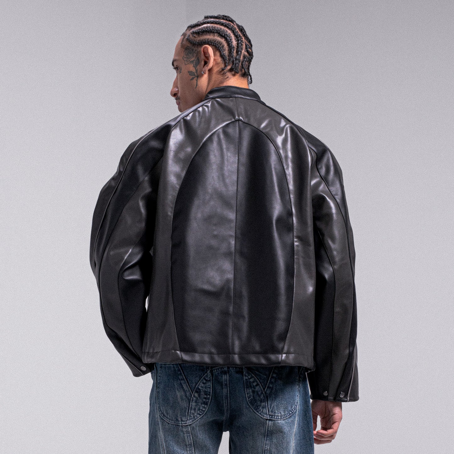 "OBSIDIAN" PU-LEATHER JACKET