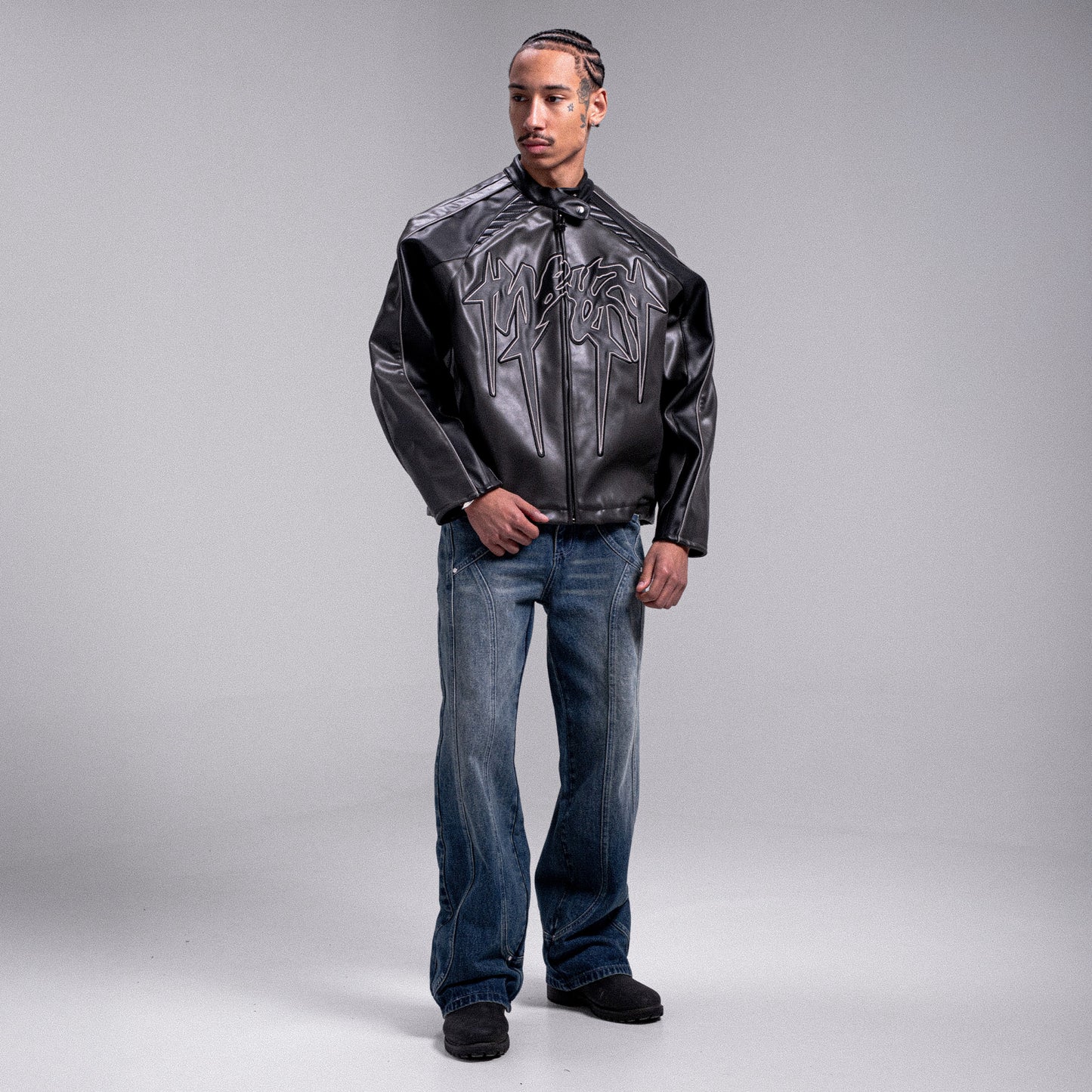 "OBSIDIAN" PU-LEATHER JACKET