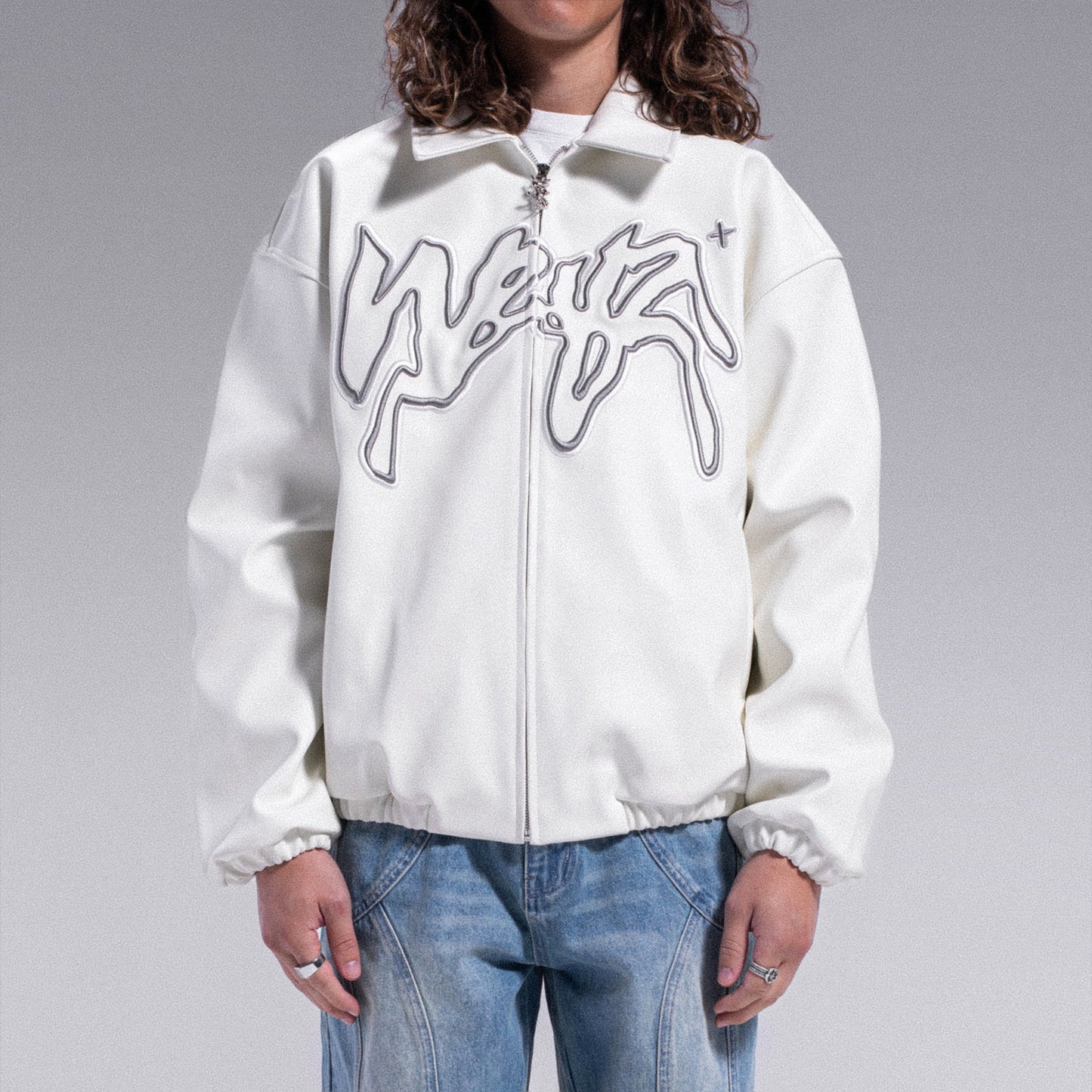 Veste PU-Leather - Édition Blanc Cassé