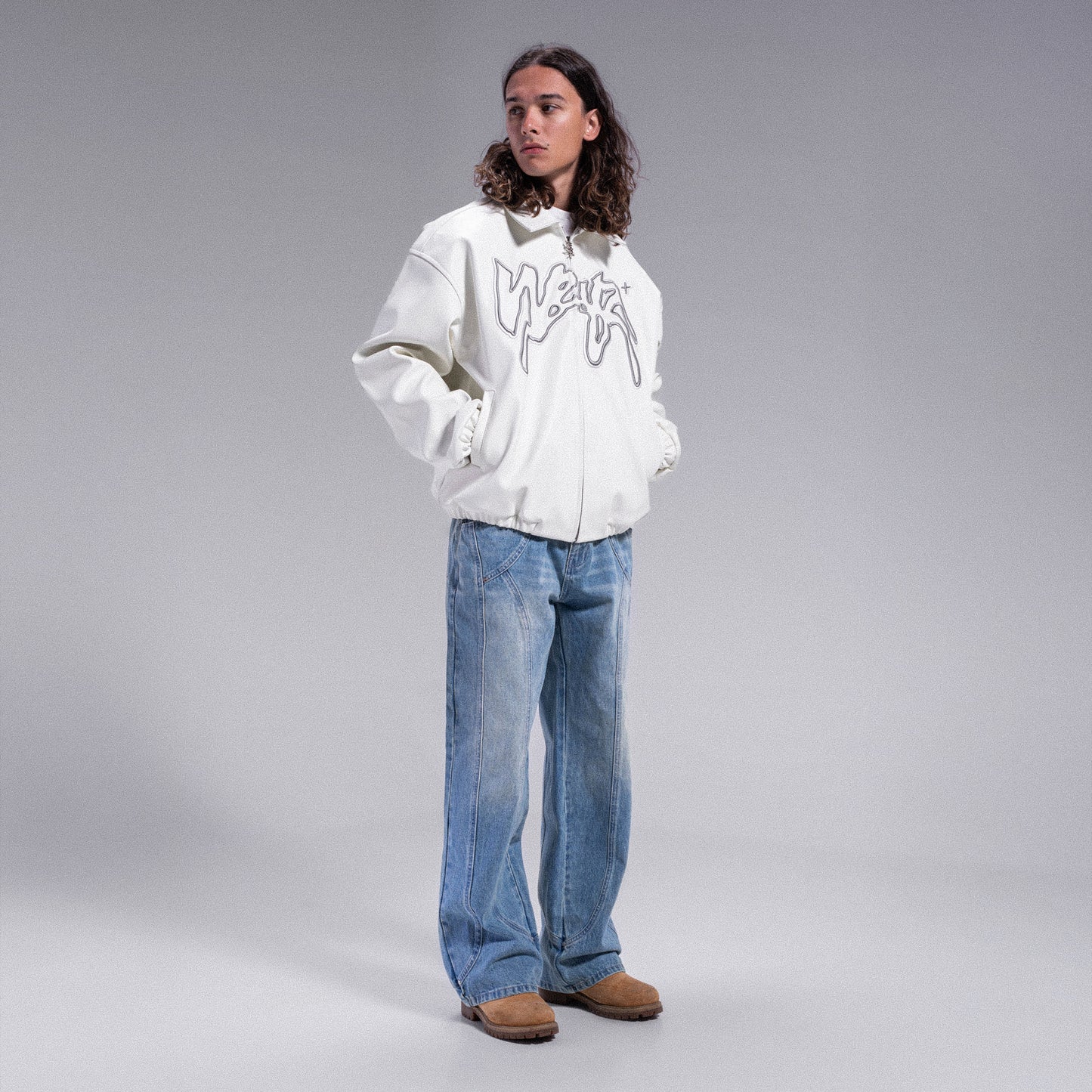 Veste PU-Leather - Édition Blanc Cassé