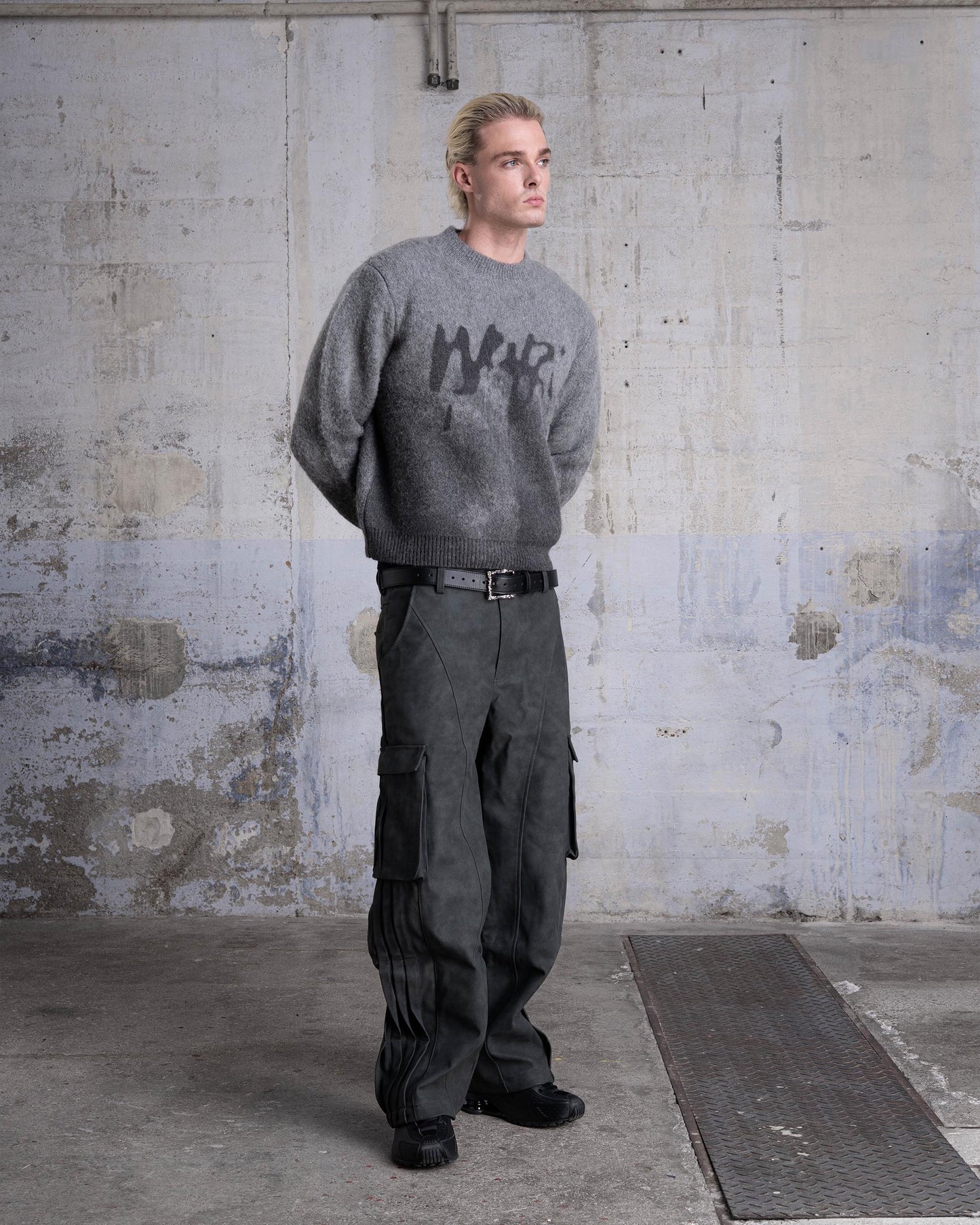 Faded "PUFFY" Knit - Gris foncé