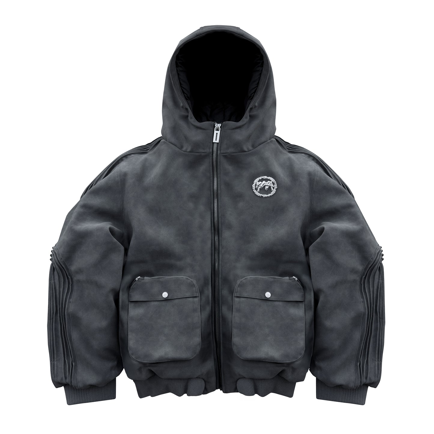 VESTE BOMBER "SHARK" - GRIS FONCÉ