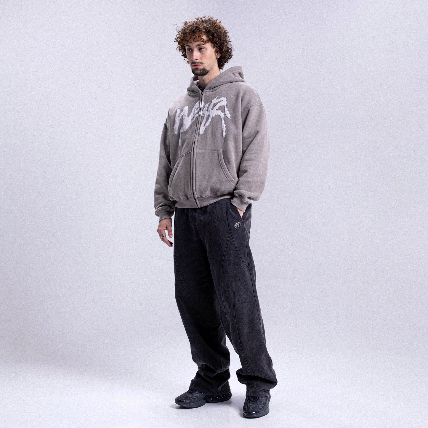 Vintage "PROPAGANDA" Zip Hoodie - Grey