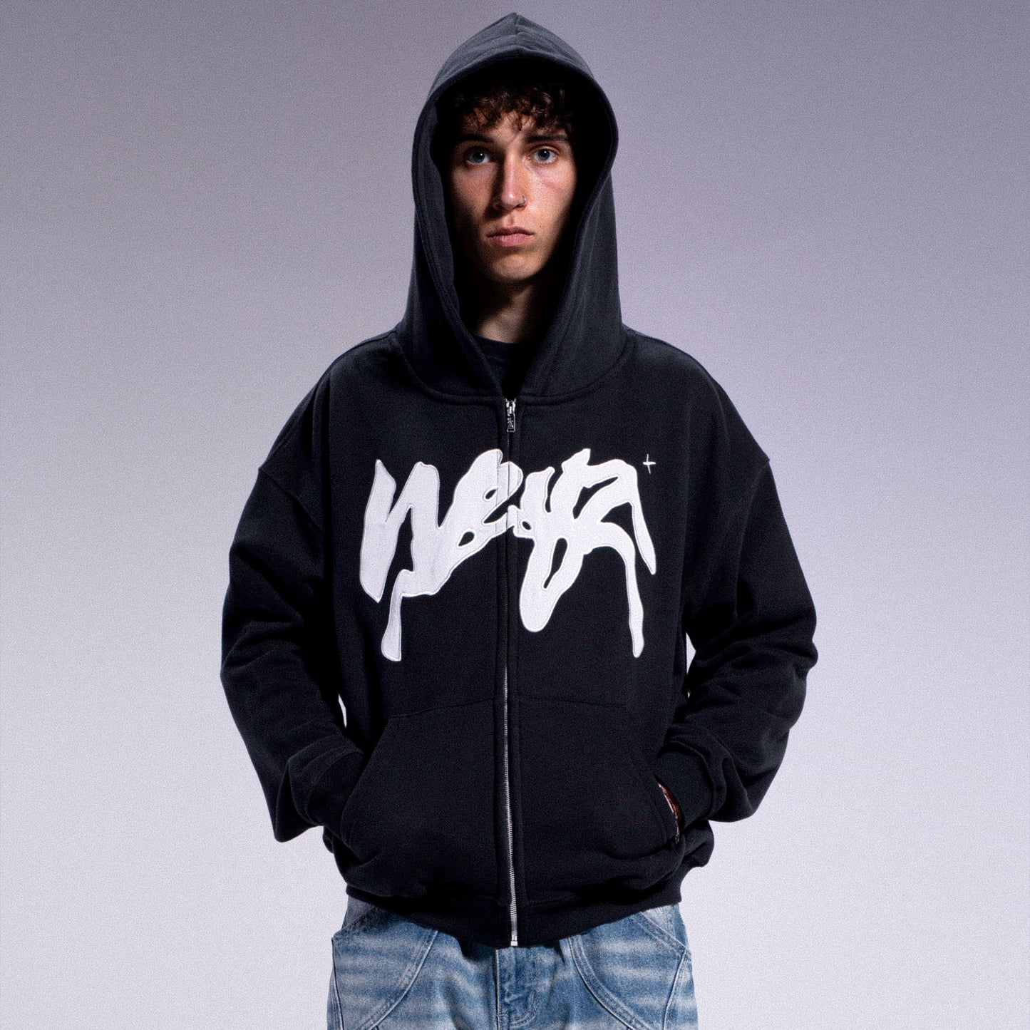"PROPAGANDA" Zip Hoodie - Black