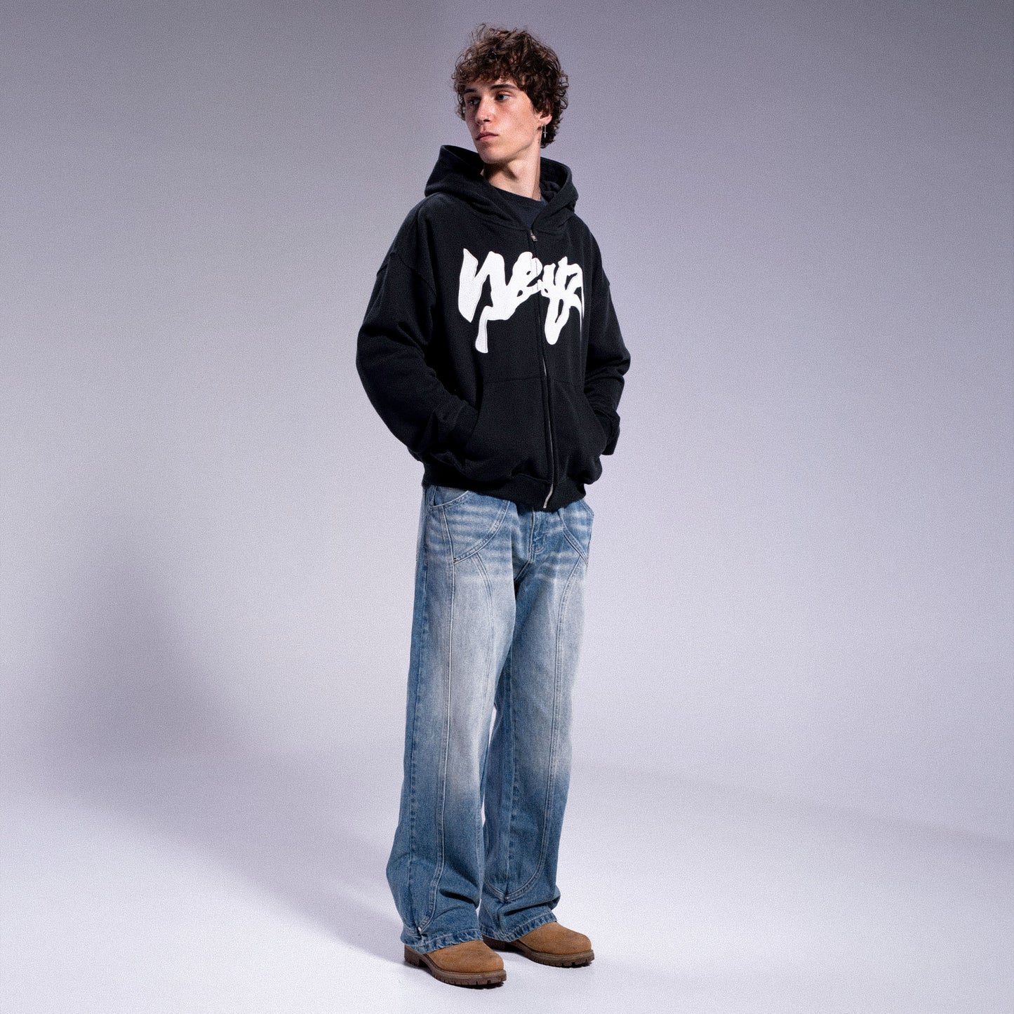 "PROPAGANDA" Zip Hoodie - Black