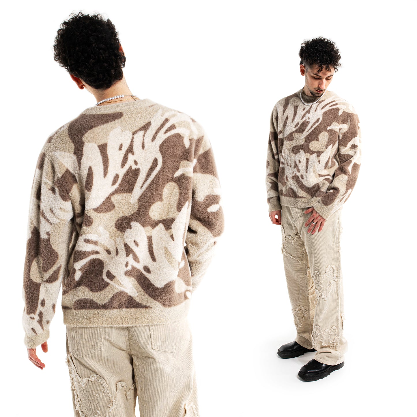 Fluffy Knitwear - Beige