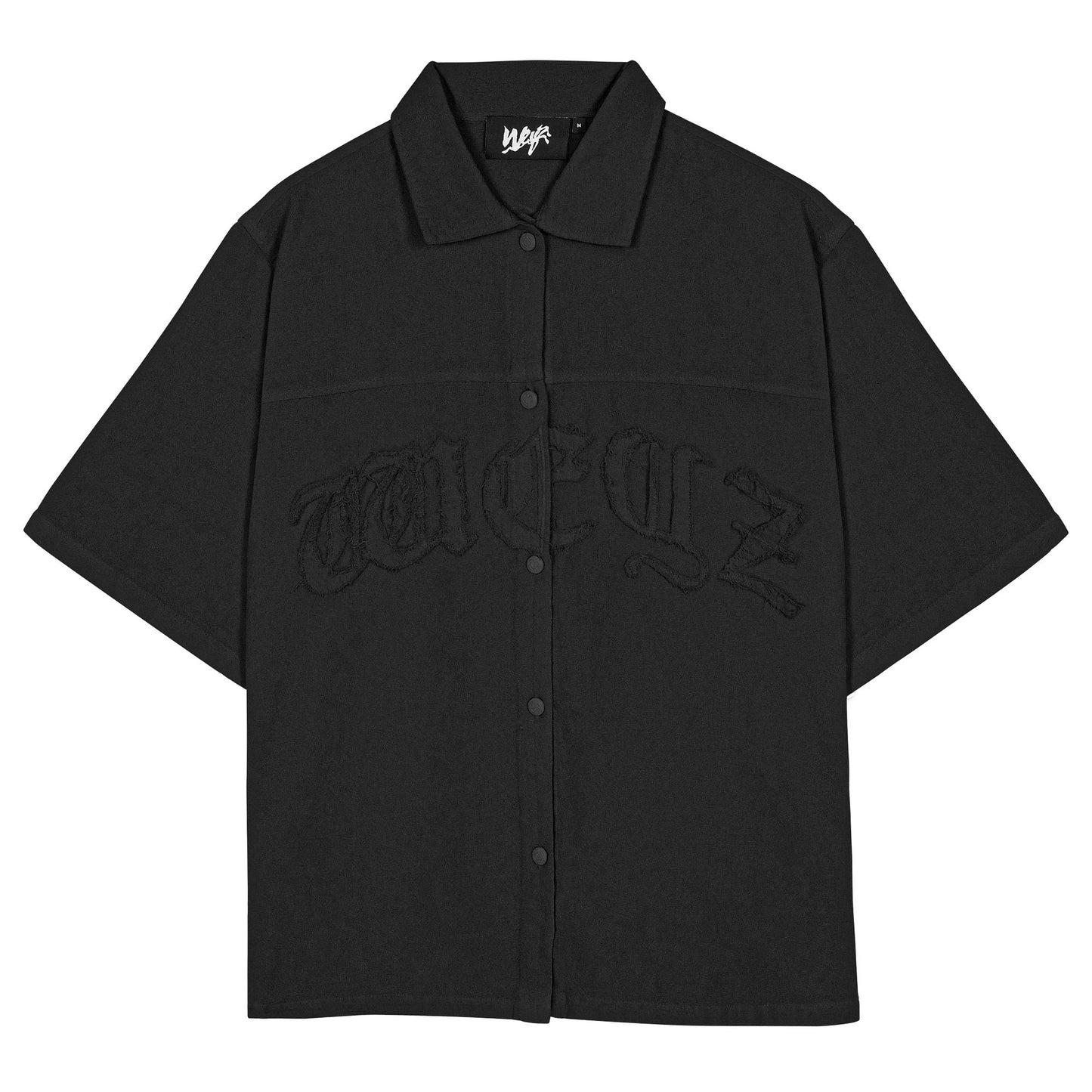 black oversized summer shirt 100% cotton 230gsm weyz patch