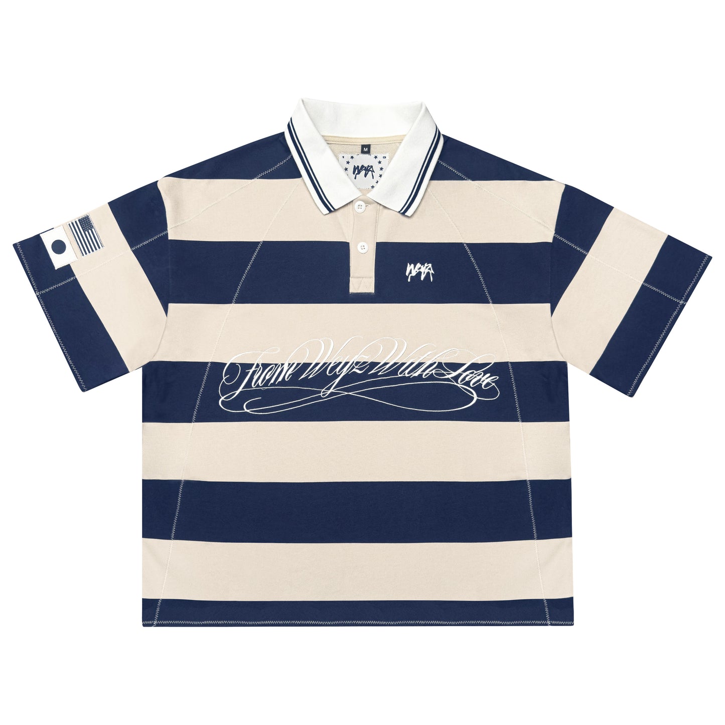"FWWL" Polo - Blue & Beige
