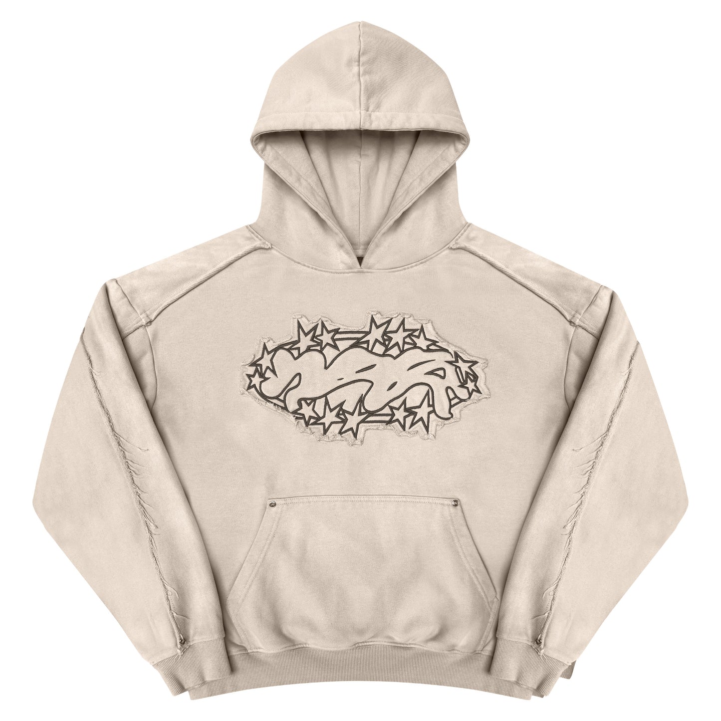 Hoodie “SPIKES” - Washed Beige