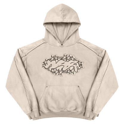 Hoodie "SPIKES" - Beige délavé