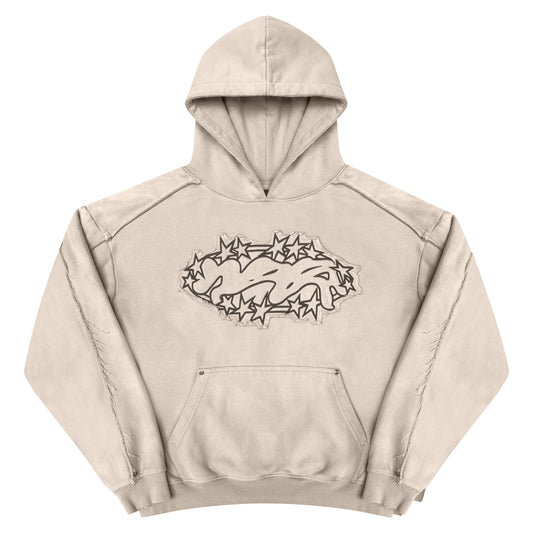 Hoodie "SPIKES" - Beige délavé