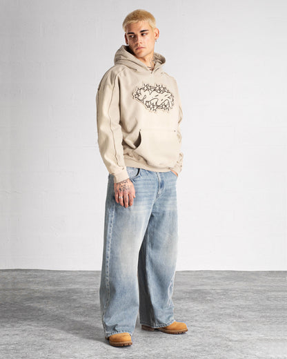 Hoodie "SPIKES" - Beige délavé