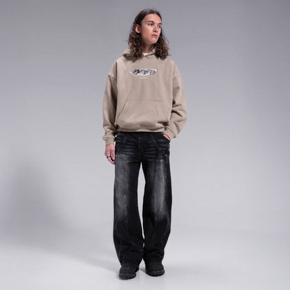 Hoodie brodé "WEYZ CORP" - Beige