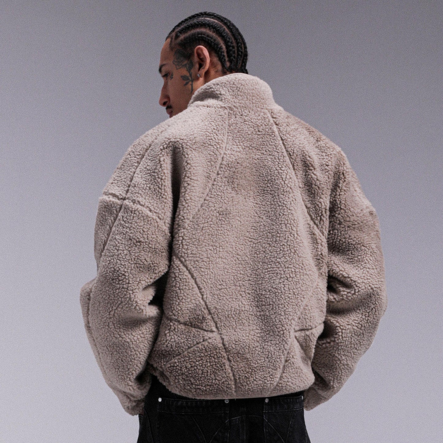 "MOON" Sherpa Jacket - Fade Beige