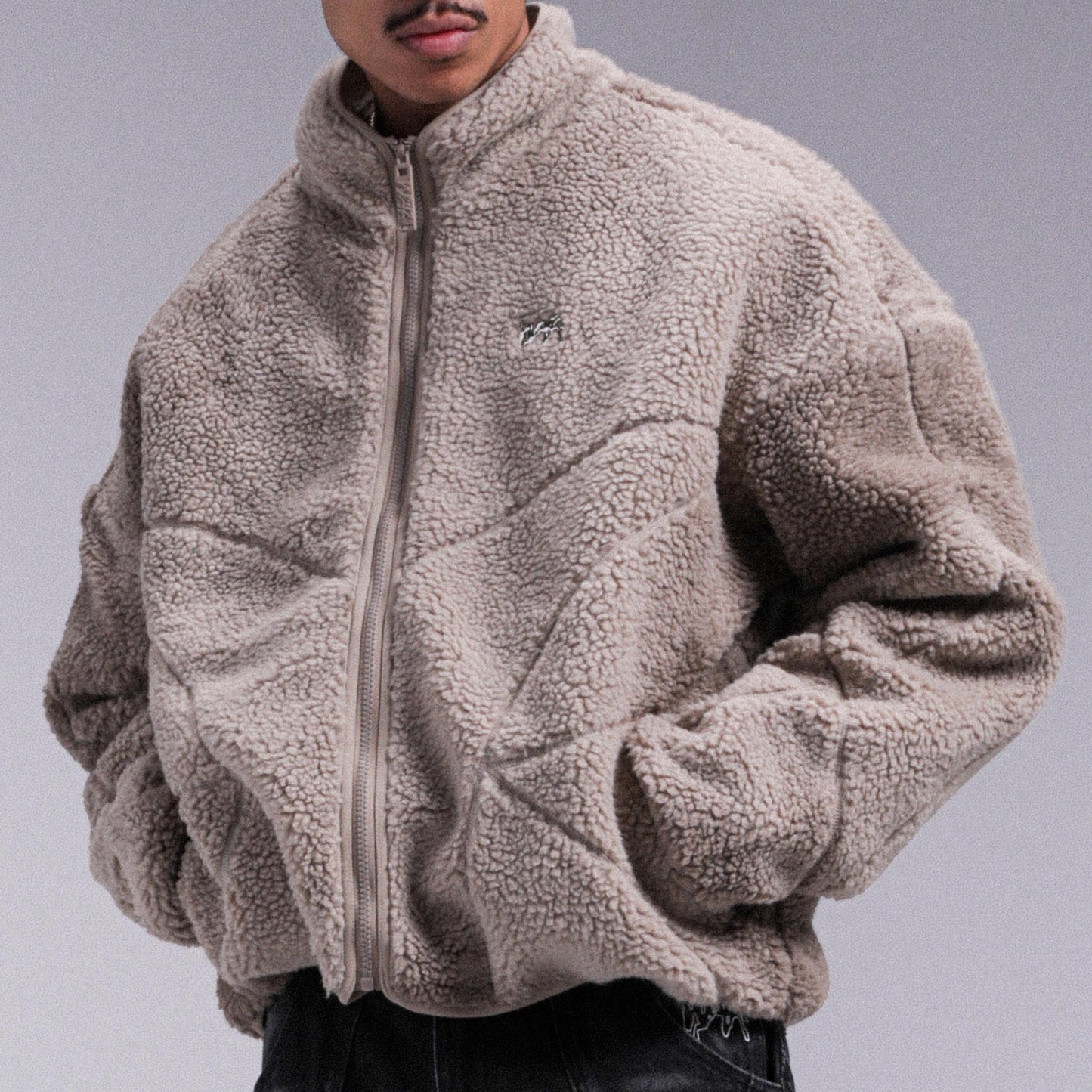 "MOON" Sherpa Jacket - Fade Beige