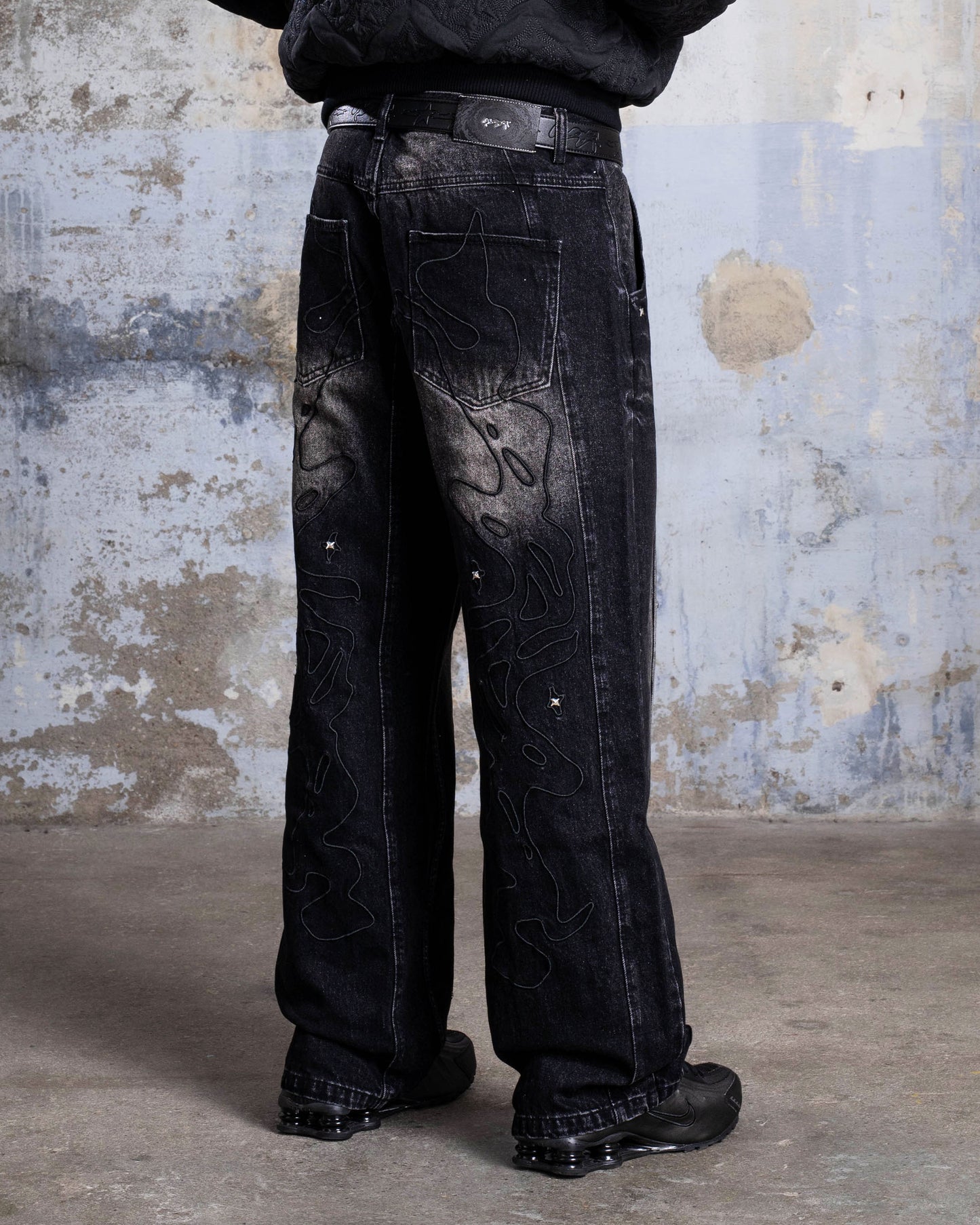 "ABYSSAL" DENIM PANTS - BLACK