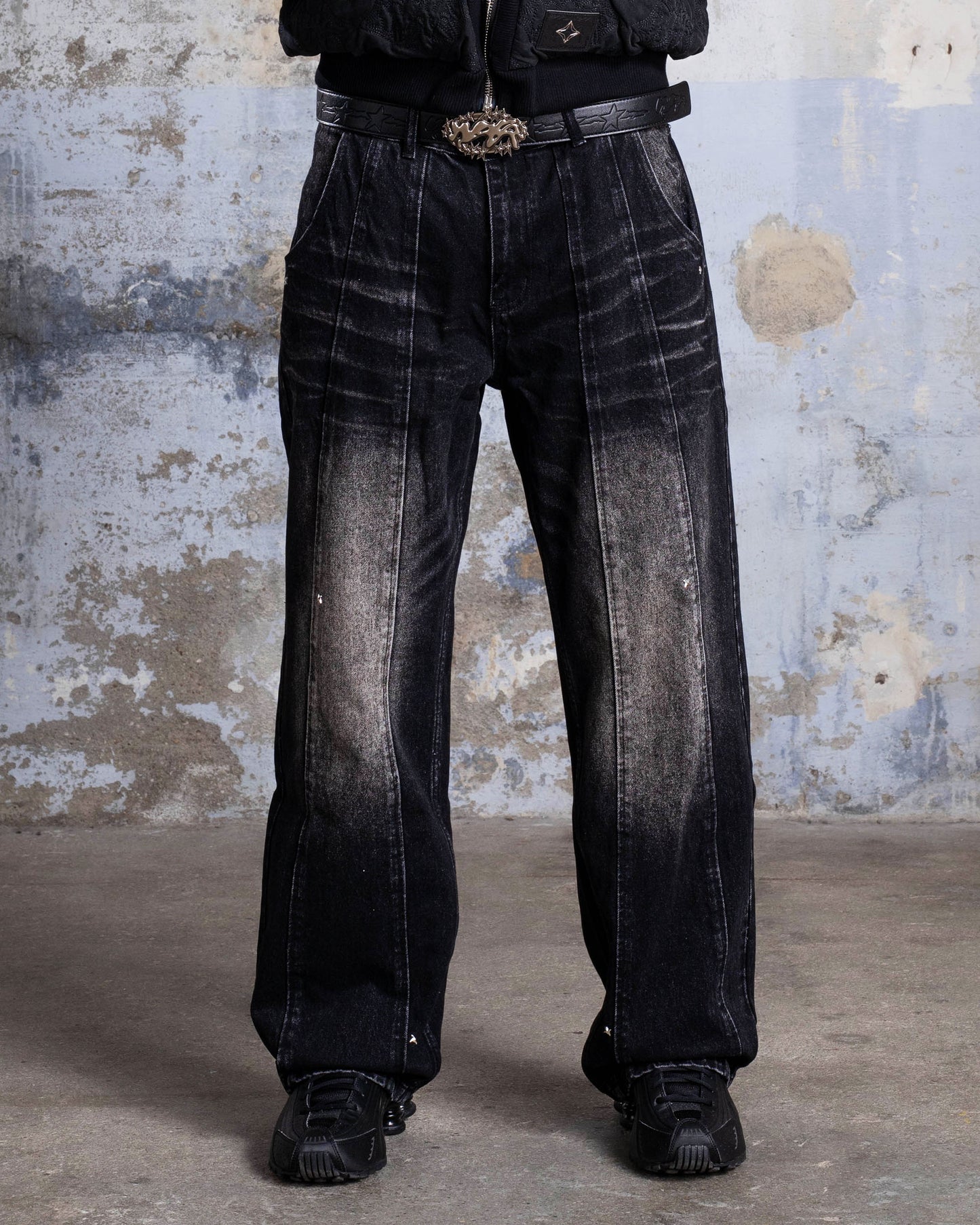 "ABYSSAL" DENIM PANTS - BLACK