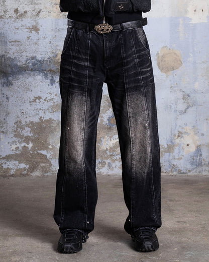 "ABYSSAL" DENIM PANTS - BLACK