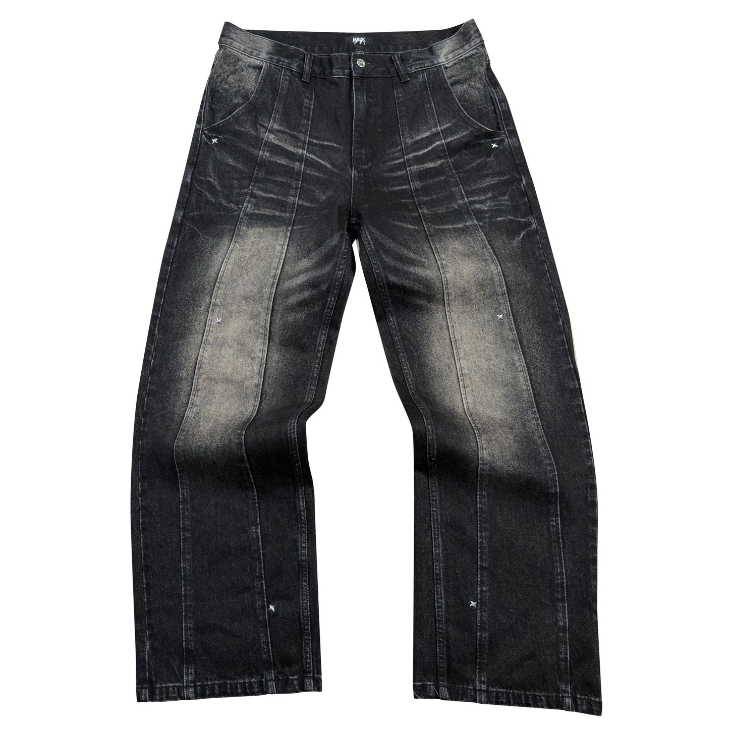 "ABYSSAL" DENIM PANTS - BLACK